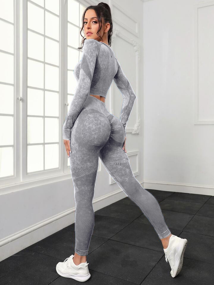 Sports Long Sleeve Fitness Yoga Pants Two-piece Set