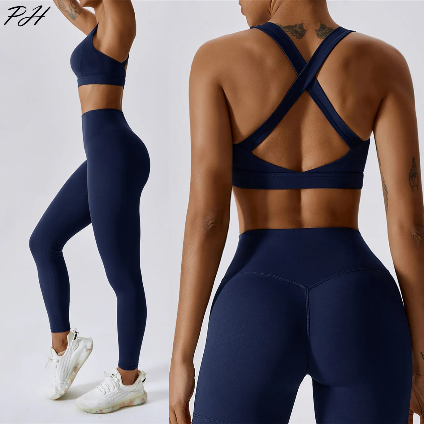 Yoga Set 2 Piece Women Sportswear Workout Clothes Women Sport Set Suits For Fitness Cross Back Bra Seamless Gym Push Up Leggings